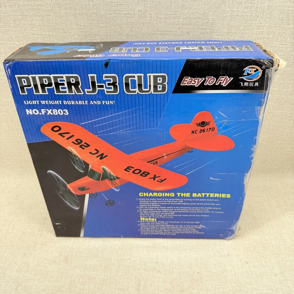 Piper J-3 Cub RC Airplane FX803 Blue Remote Control Super Glider Foam Plane
